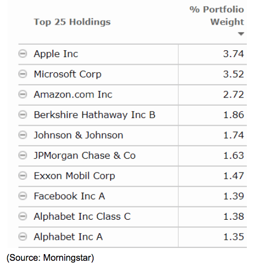 top stocks holdings