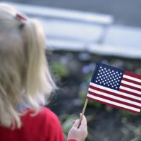 Little Girl with American Flag