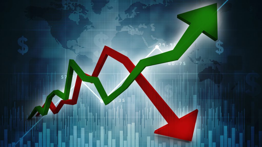 stock market conflicting arrows