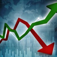 stock market conflicting arrows