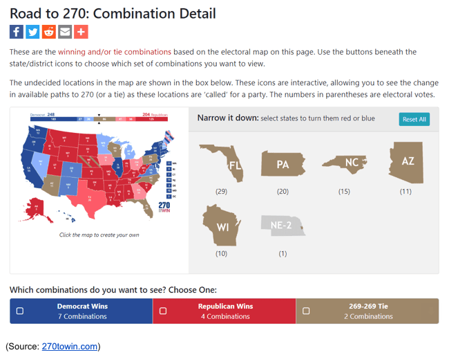 states electoral votes map